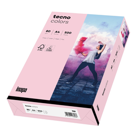 Kopierpapier tecno colors 54 A4 80g hellrosa Pastellfarben ECF FSC EU-Ecolabel (PACK=500 BLATT) Produktbild