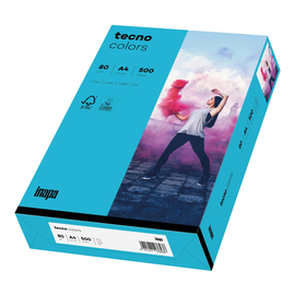 Kopierpapier tecno colors 87 A4 80g blau Intensivfarben ECF FSC EU-Ecolabel (PACK=500 BLATT) Produktbild