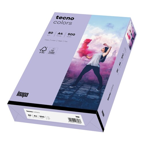 Kopierpapier tecno colors 60 A4 80g violett Pastellfarben (PACK=500 BLATT) Produktbild Front View L