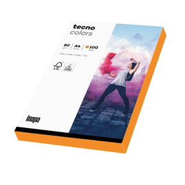 Kopierpapier tecno colors A4 80g neonorange Fluofarben (PACK=100 BLATT) Produktbild