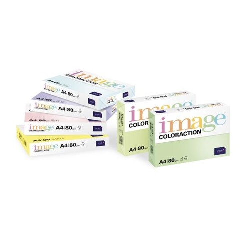 Kopierpapier Image Coloraction A4 120g sonnengelb Intensiv ECF FSC EU-Ecolabel (PACK=250 BLATT) Produktbild Front View L