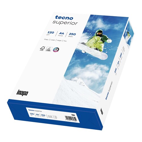 Kopierpapier tecno Superior A4 120g weiß ECF FSC EU-Ecolabel 170CIE (PACK=250 BLATT) Produktbild Additional View 1 L