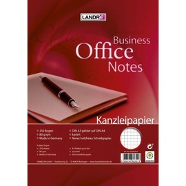 Kanzleipapier Lin.22 kariert ohne Rand A3/A4 80g weiß Landré 100050619 (PACK=250 BOGEN) Produktbild