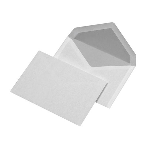 Briefumschlag ohne Fenster C6 114x162mm nassklebend 75g weiß mit grauem Innendruck (PACK=1000 STÜCK) Produktbild Front View L