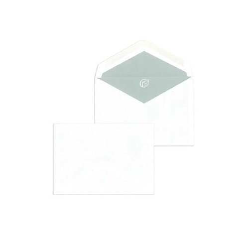 Briefumschlag ohne Fenster C6 114x162mm nassklebend 75g weiß mit grauem Innendruck (PACK=1000 STÜCK) Produktbild Front View L