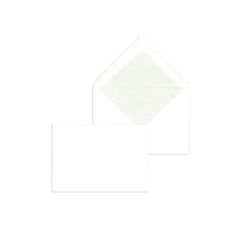 Briefumschlag ohne Fenster mit Seidenfutter C6 114x162mm nassklebend 80g weiß (PACK=500 STÜCK) Produktbild Front View L