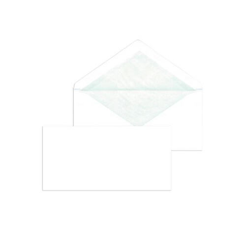 Briefumschlag ohne Fenster mit Seidenfutter DIN lang 110x220mm nassklebend 80g weiß (PACK=500 STÜCK) Produktbild Front View L