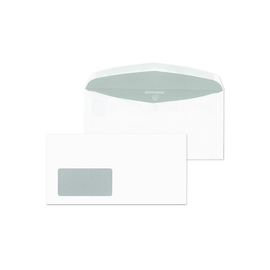 Kuvertierhülle mit Fenster DIN lang+ 114x229mm außenliegende Seitenklappe 80g weiß Offset (PACK=1000 STÜCK) Produktbild