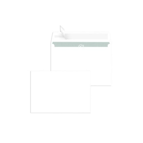 Briefumschlag ohne Fenster C6 114x162mm mit Haftklebung 80g weiß mit grauem Innendruck (PACK=1000 STÜCK) Produktbild Front View L