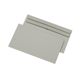 Briefumschlag ohne Fenster DIN lang 110x220mm selbstklebend 75g grau Recycling mit Sicherheitsschlitze (PACK=1000 STÜCK) Produktbild