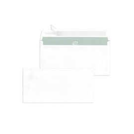 Briefumschlag ohne Fenster DIN lang 110x220mm mit Haftklebung 80g weiß mit grauem Innendruck (PACK=1000 STÜCK) Produktbild