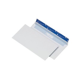 Briefumschlag CYGNUS ohne Fenster DIN lang 110x220mm mit Haftklebung 100g weiß mit blauem Innendruck FSC (PACK=500 STÜCK) Produktbild