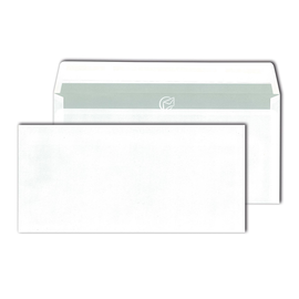 Briefumschlag ohne Fenster DIN lang+ 114x229mm mit Haftklebung 80g weiß mit grauem Innendruck (PACK=500 STÜCK) Produktbild