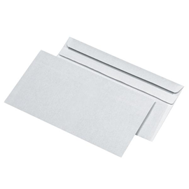 Briefumschlag selbstklebend weiß 75g/m2 DIN lang+ 125x229mm / ohne Fenster / mit grauem Innendruck (PACK=1000 STÜCK) Produktbild
