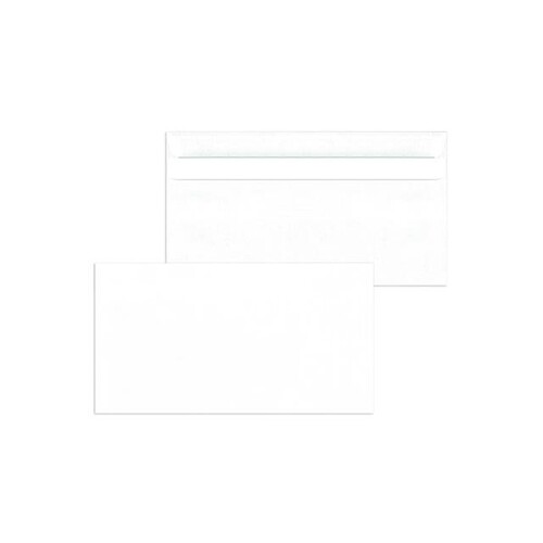 Briefumschlag ohne Fenster Kompakt 125x229mm selbstklebend 75g weiß mit grauem Innendruck (PACK=1000 STÜCK) Produktbild Front View L