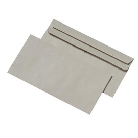 Briefumschlag ohne Fenster Kompakt 125x235mm selbstklebend 75g grau Recycling (PACK=1000 STÜCK) Produktbild