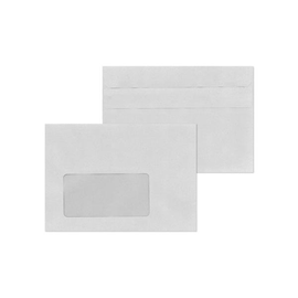 Briefumschlag mit Fenster C6 114x162mm selbstklebend 75g grau Recycling Blauer Engel (PACK=1000 STÜCK) Produktbild