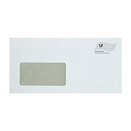 Briefumschlag mit Fenster DIN lang 110x220mm mit Haftklebung 80g weiß mit schwarzem Druck DIALOGPOST (PACK=1000 STÜCK) Produktbild