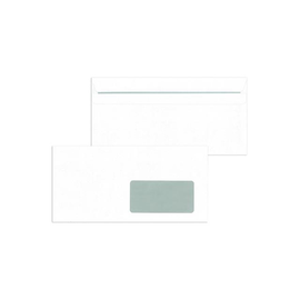 Briefumschlag mit Fenster rechts DIN lang 110x220mm selbstklebend 80g weiß mit grauem Innendruck (PACK=1000 STÜCK) Produktbild