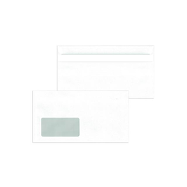 Briefumschlag mit Fenster Kompakt 125x229mm selbstklebend 75g weiß mit grauem Innendruck (PACK=1000 STÜCK) Produktbild