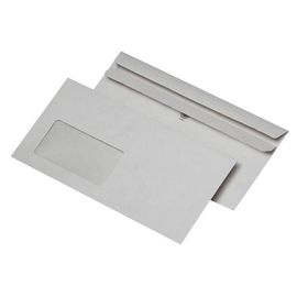 Briefumschlag mit Fenster Kompakt 125x235mm selbstklebend 75g grau Recycling (PACK=1000 STÜCK) Produktbild