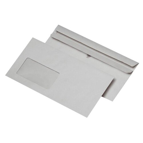Briefumschlag mit Fenster Kompakt 125x235mm selbstklebend 75g grau Recycling (PACK=1000 STÜCK) Produktbild Front View L