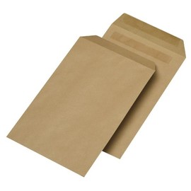 Versandtasche ohne Fenster C5 162x229mm nassklebend 90g braun Natron Recyclingmaterial (PACK=500 STÜCK) Produktbild