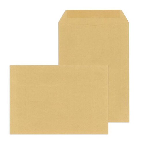 Versandtasche ohne Fenster B5 176x250mm nassklebend 90g braun Natron Recyclingmaterial (PACK=500 STÜCK) Produktbild Front View L