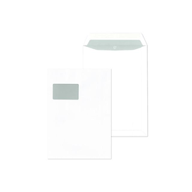 Versandtasche mit Fenster C4 229x324mm nassklebend 100g weiß Offset mit grauem Innendruck (PACK=250 STÜCK) Produktbild
