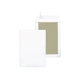 Versandtasche ohne Fenster mit Papprückwand C4 229x324mm mit Haftklebung 120g weiß Offset (PACK=100 STÜCK) Produktbild