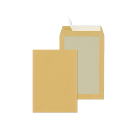 Versandtasche ohne Fenster mit Papprückwand B4 250x353mm mit Haftklebung 130g braun Natron (PACK=100 STÜCK) Produktbild