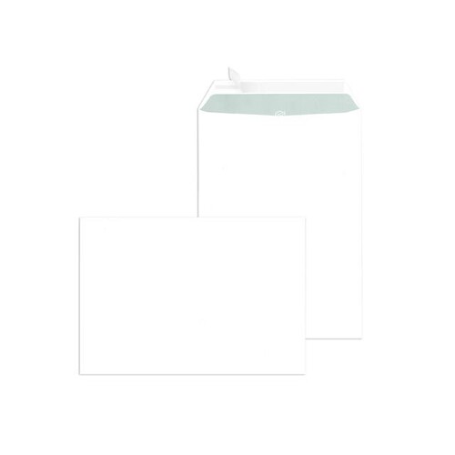 Versandtasche ohne Fenster C5 162x229mm mit Haftklebung 90g weiß Offset mit grauem Innendruck (PACK=500 STÜCK) Produktbild Front View L