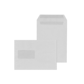 Versandtasche mit Fenster C5 162x229mm selbstklebend 80g grau Recycling Blauer Engel (PACK=500 STÜCK) Produktbild