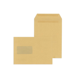 Versandtasche mit Fenster C5 162x229mm selbstklebend 90g braun Natron Recyclingmaterial (PACK=500 STÜCK) Produktbild