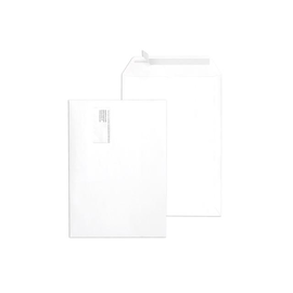 Versandtasche "Adressfeldtasche" mit Fenster B4 250x353mm mit Haftklebung 120g weiß (PACK=250 STÜCK) Produktbild