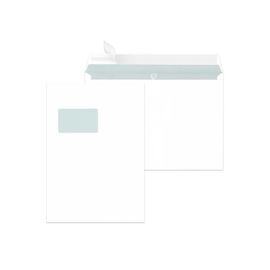 Versandtasche mit Fenster C4 229x324mm mit Haftklebung 100g weiß mit grauem Innendruck Öffnung an der langen Seite (PACK=500 STÜCK) Produktbild