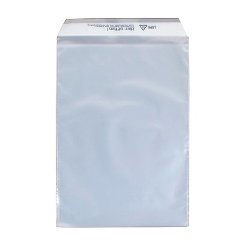 Poly Versandtasche transparent C4 225 x 310 + 50mm Klappe / 70µ (PACK=1000 STÜCK) Produktbild