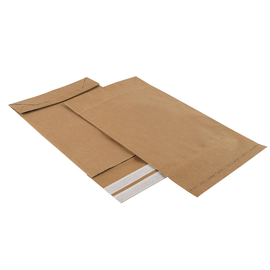 Papier Versandtasche braun 250 x 50 x 353 + 50 mm Klappe Festverschluss (KTN=300 STÜCK) Produktbild