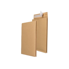 Faltentasche ohne Fenster C4 229x324x20mm mit Haftklebung 120g braun Recycling Klotzboden (PACK=250 STÜCK) Produktbild