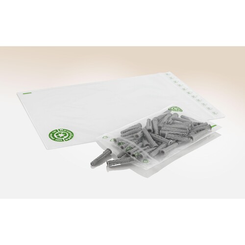 LDPE Druckverschlussbeutel Recyclat 250x350mm / 50µ / transparent 30% Recyclat (KTN=1000 STÜCK) Produktbild Front View L