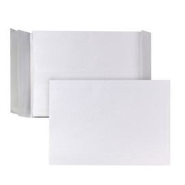 Faltentasche ohne Fenster B4 250x353x40mm mit Haftklebung 140g weiß Klotzboden (PACK=100 STÜCK) Produktbild