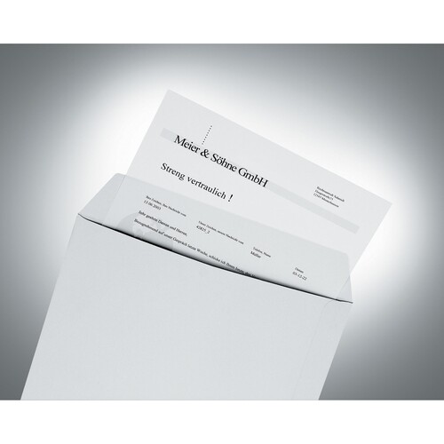 Faltentasche SECURITEX ohne Fenster B4 250x353x50mm mit Haftklebung 130g weiß Klotzboden,Reißfest, Feuchtigkeitsschutz (PACK=100 STÜCK) Produktbild Additional View 2 L