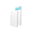 Faltentasche ohne Fenster fadenverstärkt B4 250x353x40mm mit Haftklebung 125g weiß mit blauem Innendruck Klotzboden (PACK=100 STÜCK) Produktbild