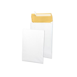 Polster-Faltentasche K-PACK ohne Fenster DIN B4 250x353x50mm mit Haftklebung weiß Recycling 360g (KTN=100 STÜCK) Produktbild