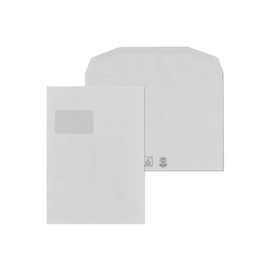 Kuvertierhülle mit Fenster C4 229x324mm innenliegende Seitenklappe 100g grau Recycling Blauer Engel (PACK=500 STÜCK) Produktbild