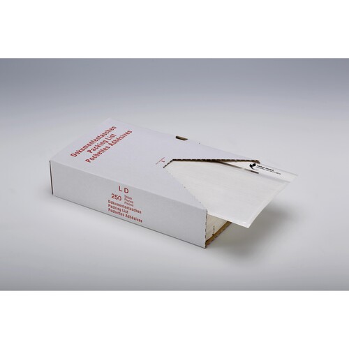 LDPE Begleitpapiertasche transparent DL 240 x 138mm / ohne Druck mit Rezyclat (PACK=250 STÜCK) Produktbild Additional View 1 L