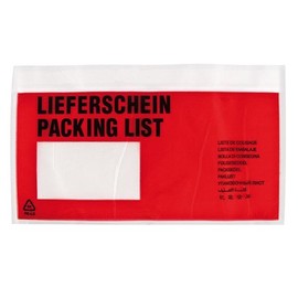 LDPE Begleitpapiertasche DL 240 x 138mm / Lieferschein mit Rezyclat (PACK=250 STÜCK) Produktbild