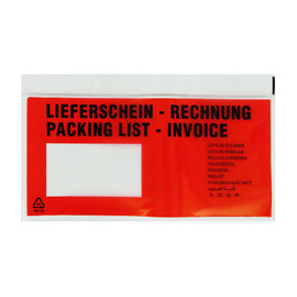 LDPE Begleitpapiertasche DL 240 x 138mm / Lieferschein-Rechnung Premium (PACK=500 STÜCK) Produktbild