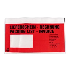LDPE Begleitpapiertasche DL 240 x 138mm / Lieferschein-Rechnung (PACK=250 STÜCK) Produktbild