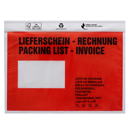 LDPE Begleitpapiertasche C5 240 x 185mm / Lieferschein-Rechnung mit Rezyklatanteil (PACK=250 STÜCK) Produktbild